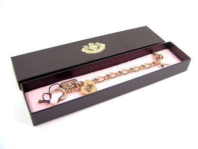 juicy couture gold tone heart starter bracelet yjru5208 nib expedited