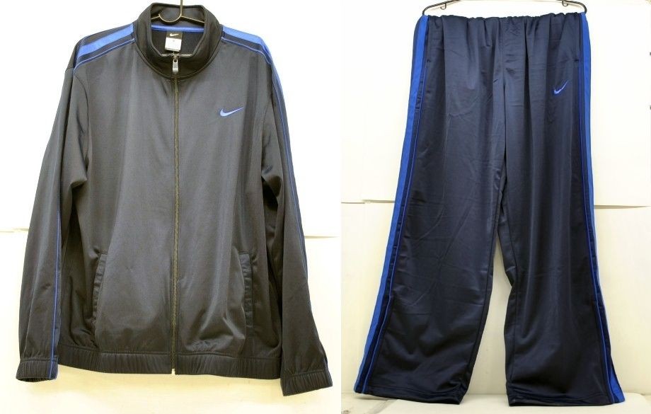 nike mens size xl nylon navy basketball track suit returns