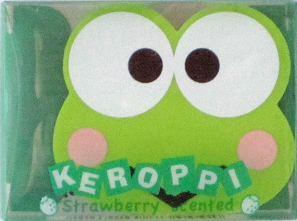 Sanrio Die Cut Keroppi (Hello Kitty) Strawberry Scented Eraser~KAWAII 
