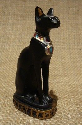 EGYPTIAN BASTET CAT STATUE. EGYPT GODDESS BAST FIGURINE