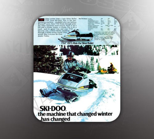 vintage ski doo 1973 silver bullet mouse pad like nos