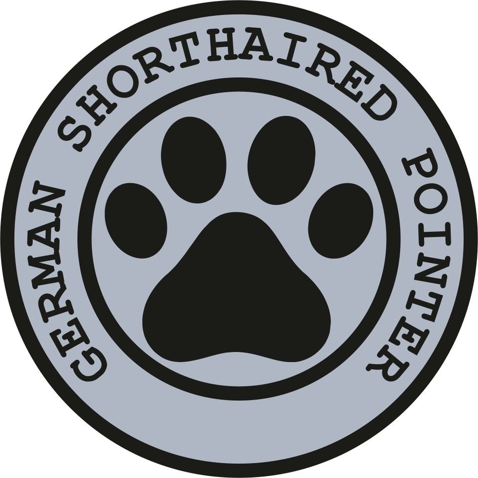 1x GERMAN SHORTHAIRED POINTER PAW PRINT SEAL TRACK FUNNY STICKER DOG 