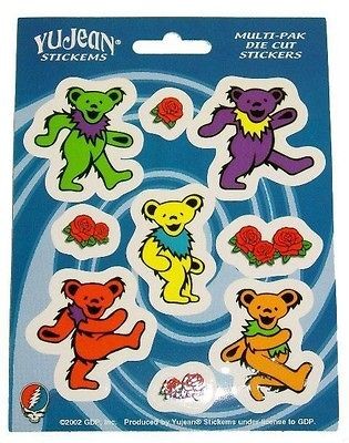104) Grateful Dead DANCING BEAR & ROSE 9 window / bumper stickers 
