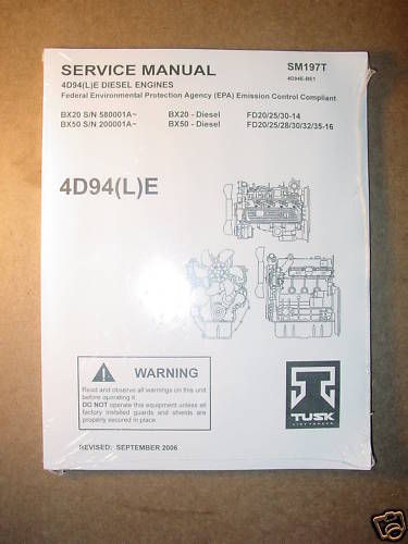 tusk service manual sm197t for 4d94 l e diesel engines
