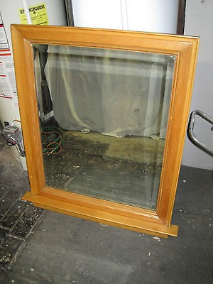 antique salvaged wood frame built in mirror 