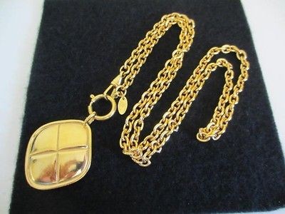 Auth Chanel CC Vintage Rhombus pendant Long chain necklace (31)