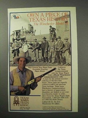 1986 Texas Wagon Train Winchester 94 Commemorative Rifle Ad   Walt 