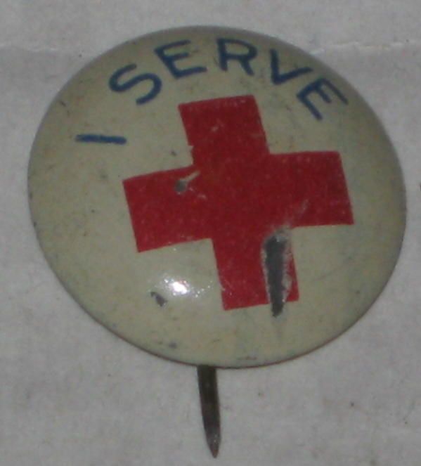 Vintage American Red Cross I Serve Pin