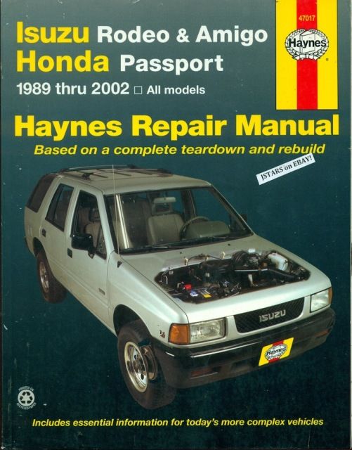   2000 2001 2002 Isuzu Rodeo Amigo Honda Passport Repair Manual