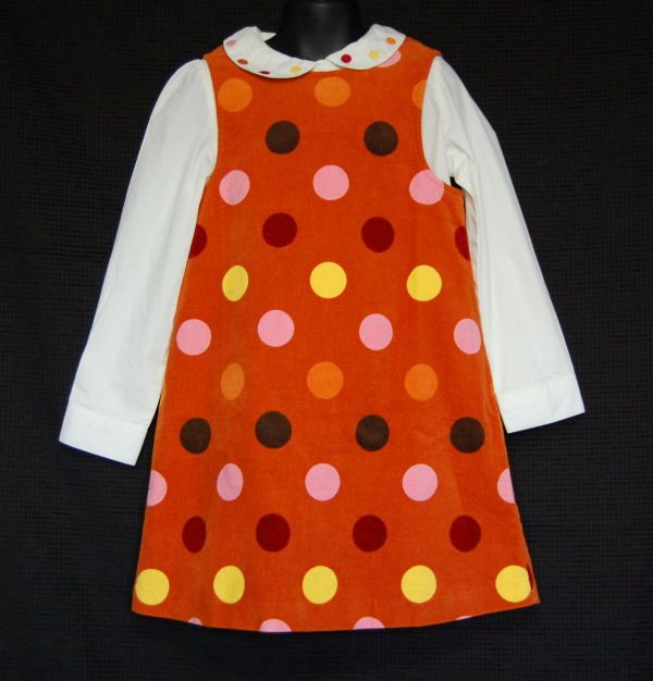 Gymboree Purrfect Autumn Orange Dot Dress Shirt Set Size 6 Kid Girl 