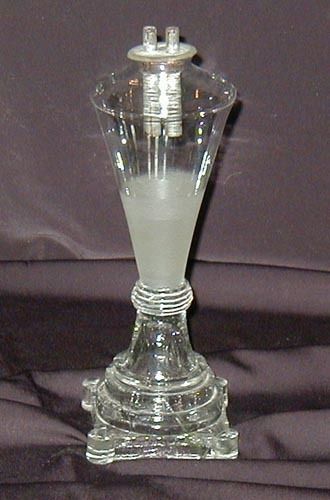 Antique Whale Oil Sandwich Glass Table Lamp