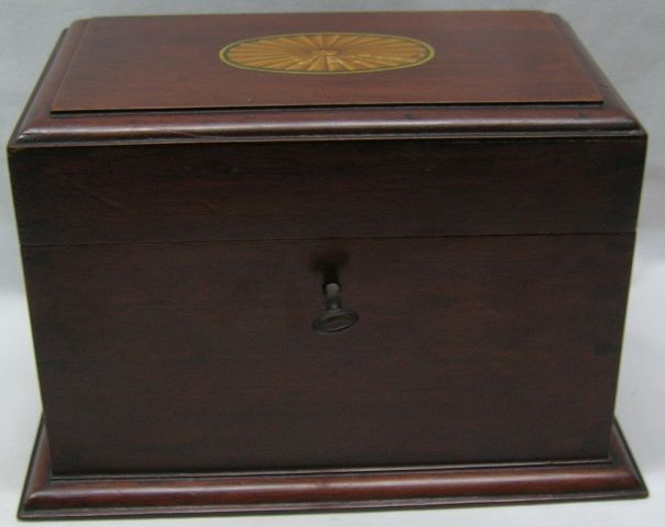 Wooden Stationery Sewing Jewellery Trinket Box Lock and Key Vintage 