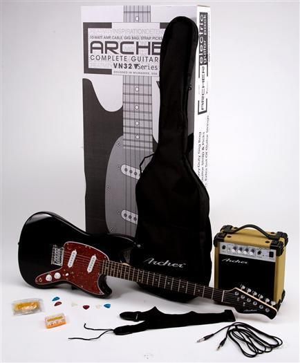 Archer VN32 Electric Guitar Pack w Amp Cable Gig Bag Strap Picks 