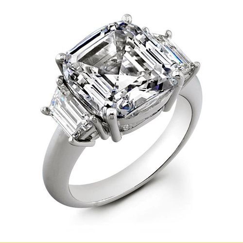81ct Asscher Cut H VS1 Diamond Wedding Ring EGL USA Beautiful Ring 