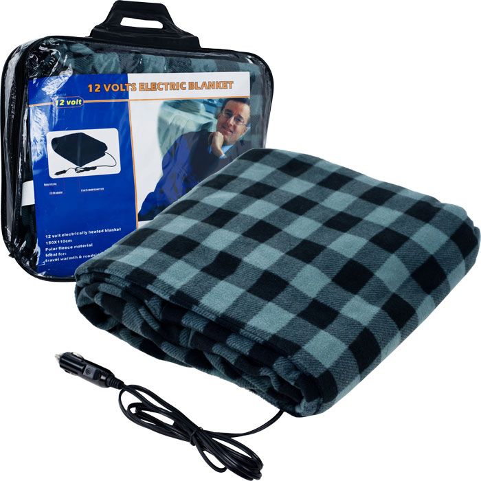 Home and Garden Trademark Travel Electric Plaid Blanket for Automobile 