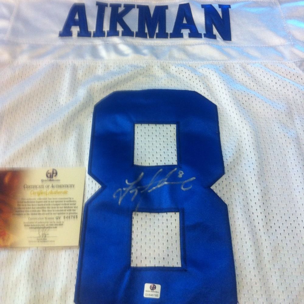 Troy Aikman Autographed Jersey GAI COA Dallas Cowboys Signed Auto NFL 