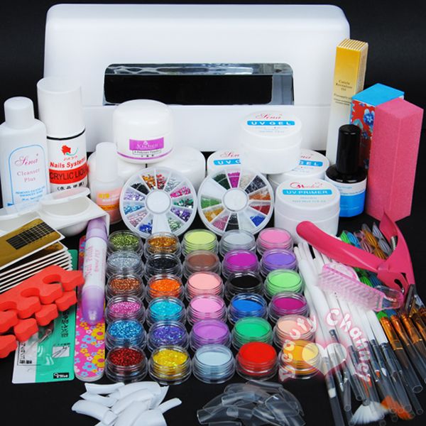  Lamp 30 Color Acrylic Powder Nail Art Kit Gel Tools Set 306