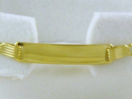 14k Yellow Gold Baby Name Plate Bracelet
