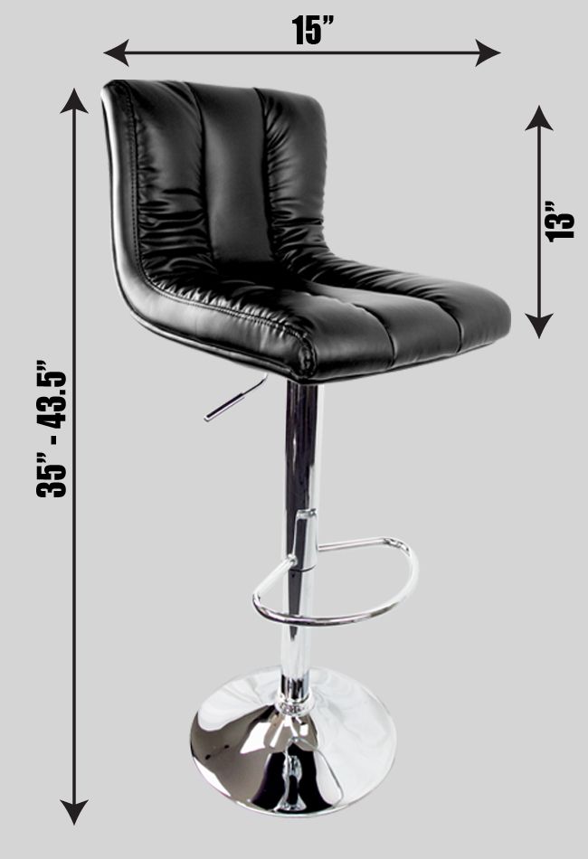   Seat Black PU Leather Modern Adjustable Hydraulic Bar Stool