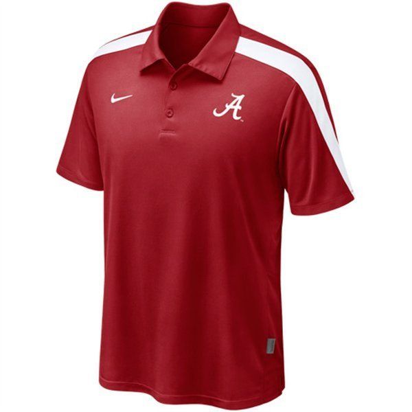 Alabama Crimson Tide Nike Dri Fit Dry Coaches Hot Route Polo Shirt L 