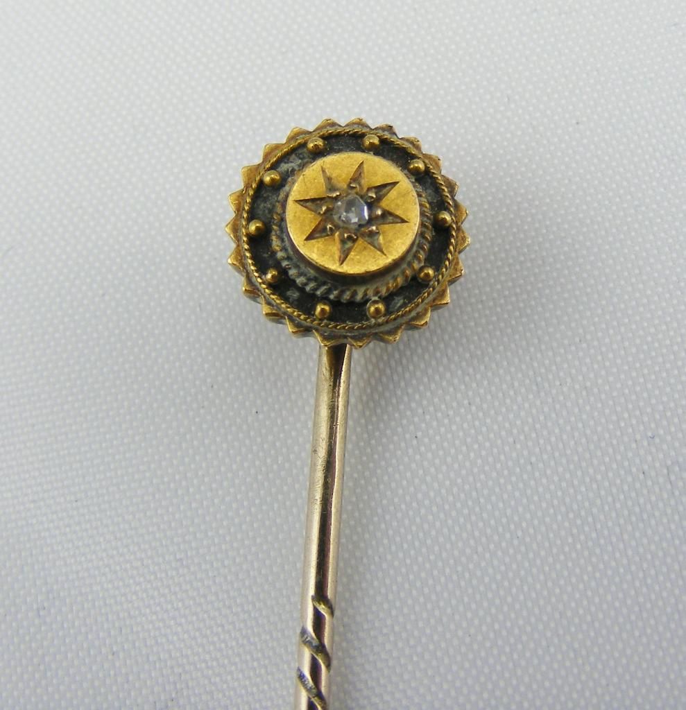 vintage antique solid 9ct gold hat pin tie stick