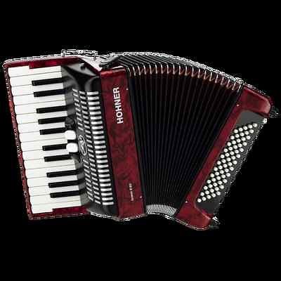 NEW HOHNER BR60 BROVO II PIANO 60 BASS ACCORDION IN RED WITH BAG