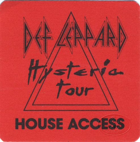 Unused cloth HOUSE backstage pass for the DEF LEPPARD 1988 HYSTERIA 