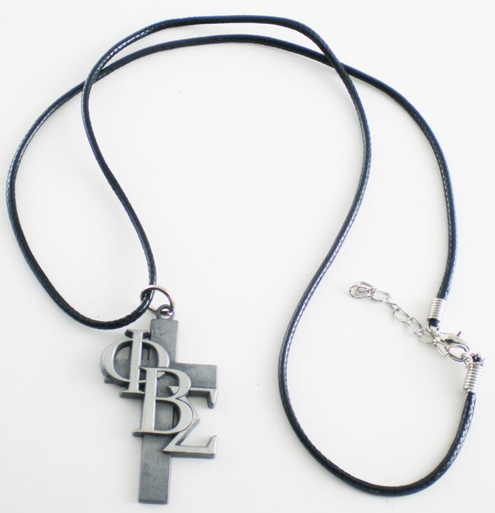 PHI Beta Sigma 3 Letter Antique Cross Leather Rope Necklace