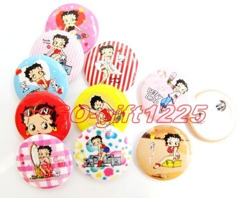   10 pieces= 1080 Pcs betty boop Rounded Buttons Badges Pin Party Gift