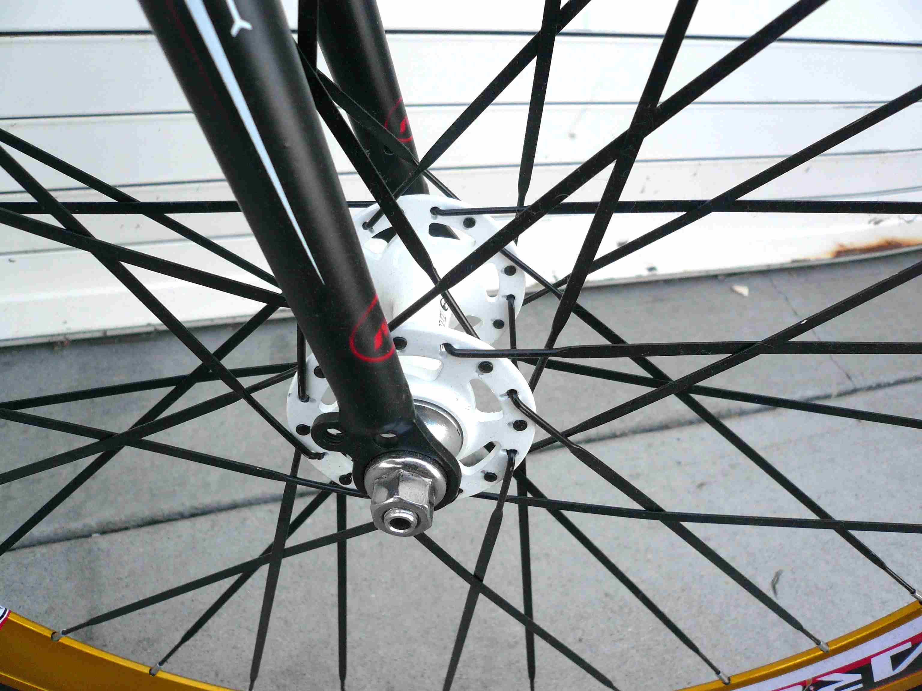 Fixed Gear Alloy Road Bike 53 cm w Deep 50cm Rim Flat Bladed Spokes 