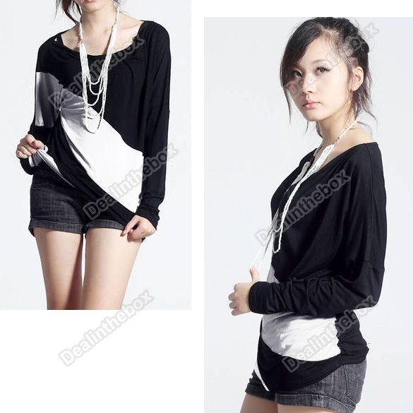   Womens Batwing Long Sleeve T Shirt Tops Blouses Three Color
