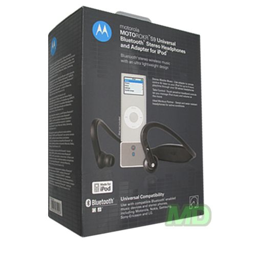 Motorola S9 Bluetooth Stereo Headphones Headset D650 iPod Adapter 