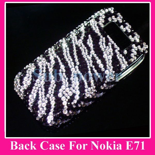 Black Zebras Bling Back Hard Case Cover for Nokia E71