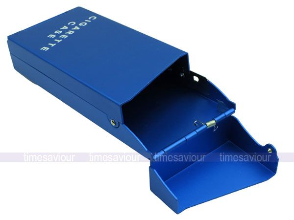 Blue Aluminum 20pcs Slim Cigarette Case Holder