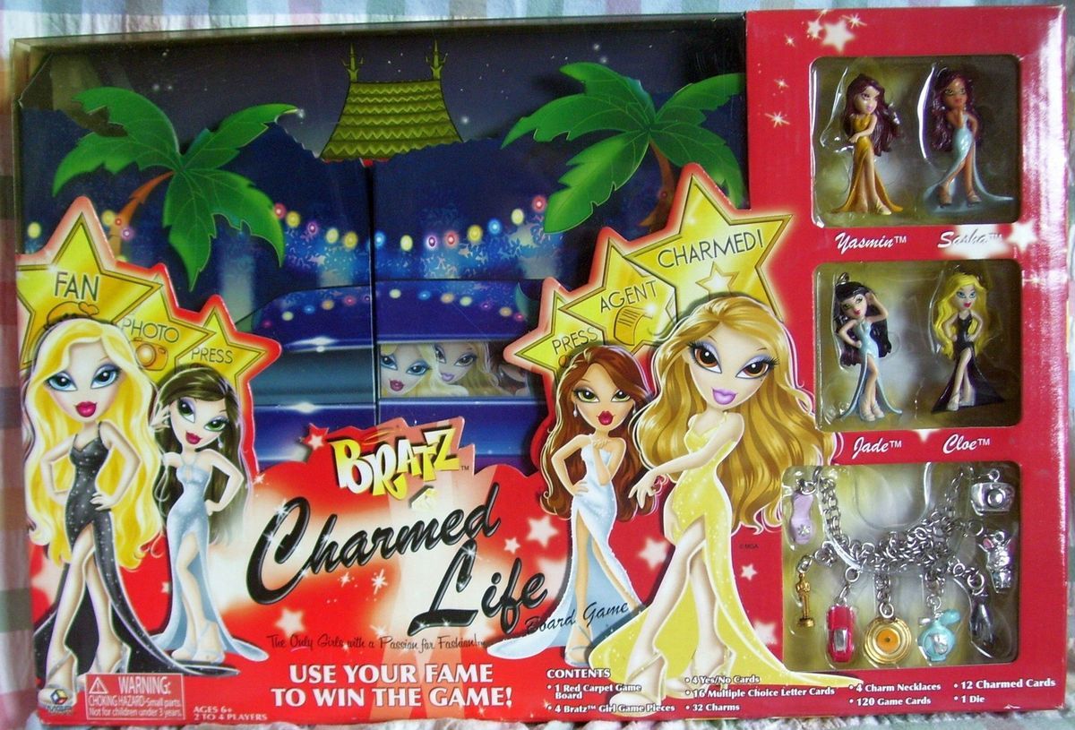 NEW Bratz Dolls Charmed Life Board GAME W Necklaces & Charms MGA 