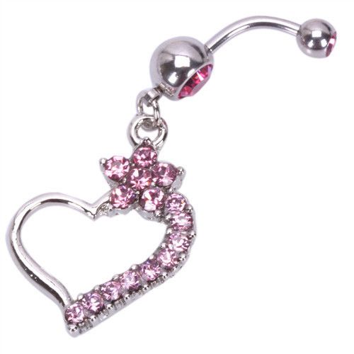   Irregular Heart Barbells Navel Belly Button Ring Body Jewelry