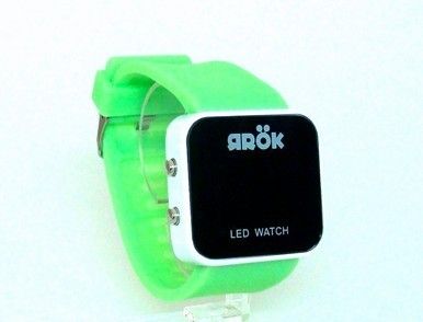 Ragnarok Retro LED Watch Green White Rubber Shock Pimp