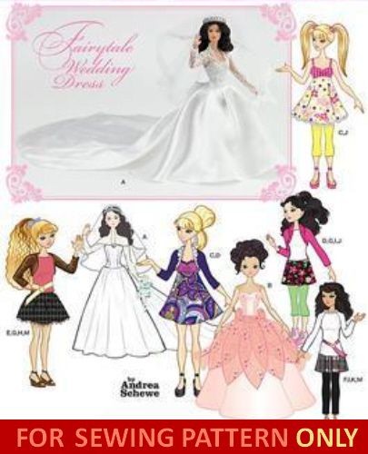 Doll Clothes Pattern Fits Barbie Bratz Liv Moxie Gowns Casual Clothes 