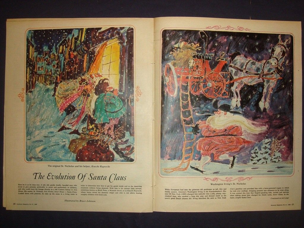 071243CR Christmas Santa Art Bruce Johnson December 21 1968 Newspaper 