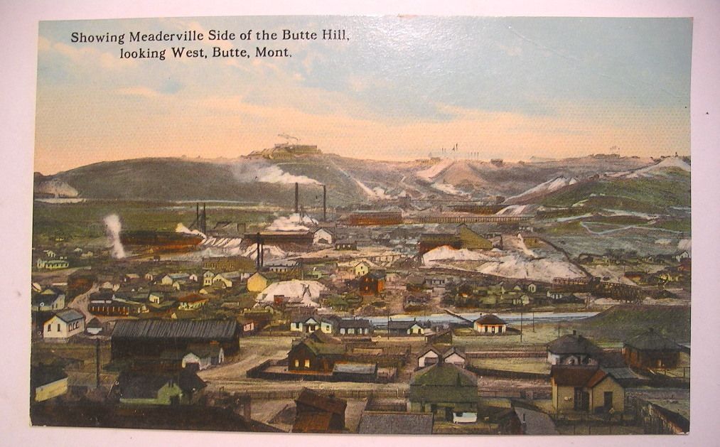 Vintage Postcard Butte Montana Meaderville Side of Butte Hill Looking 