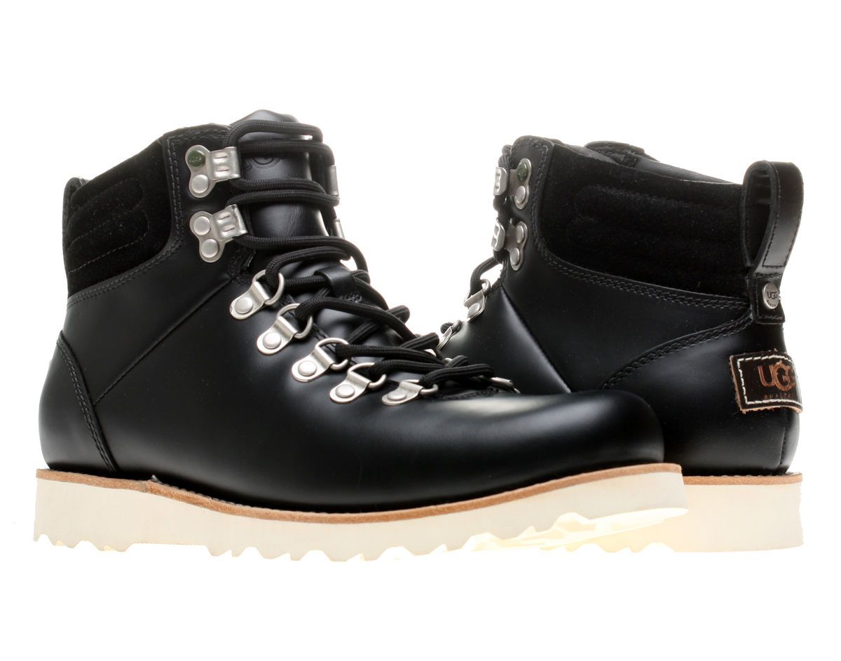 UGG Australia Capulin Black Oiled Leather Mens Boots 3238