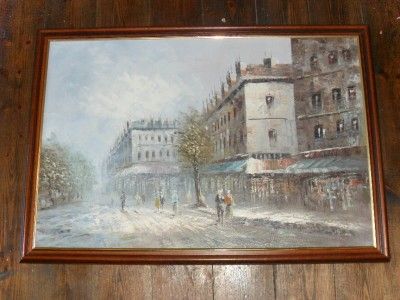   Abstract Paris Street Scene Oil Painting by Caroline C Burnett