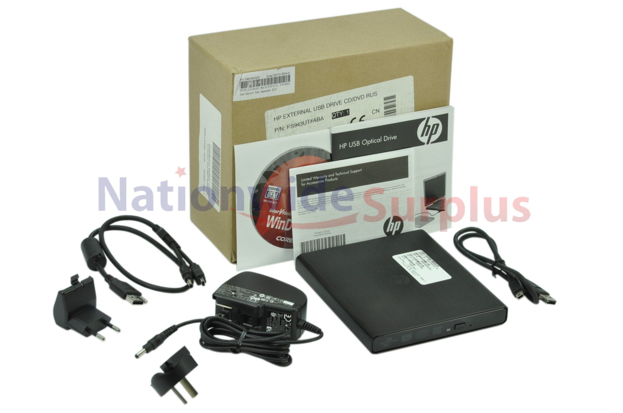   OEM HP External USB Drive CD RW/DVD RW Slim 519700 001 w Lightscribe