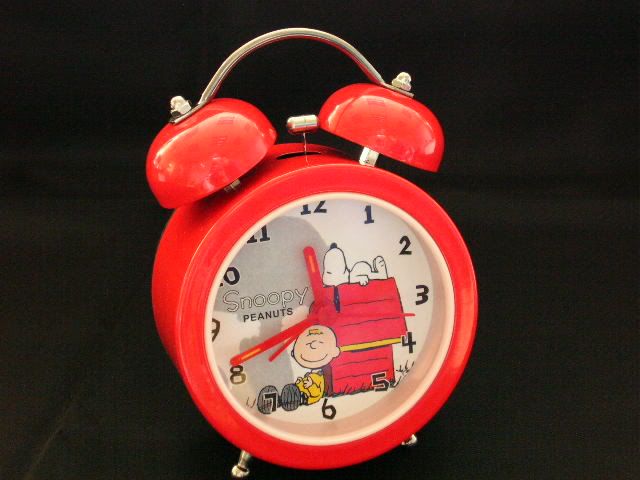 ac082 snoopy and charlie brown twin bell alarm clock  