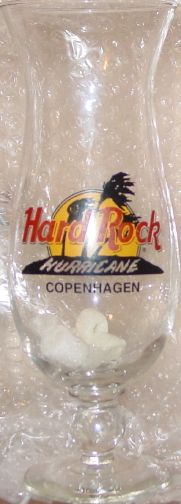 Hard Rock Cafe Copenhagen Hurricane Glass HRC Logo with Palm Trees 