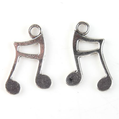 100x 142472 New Music Note Charms Plated Antique Silvery Alloy Pendant 