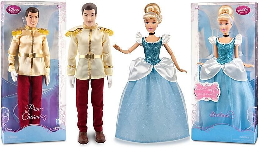   Princess Cinderella Prince Charming Barbie Ken Doll Figure Set