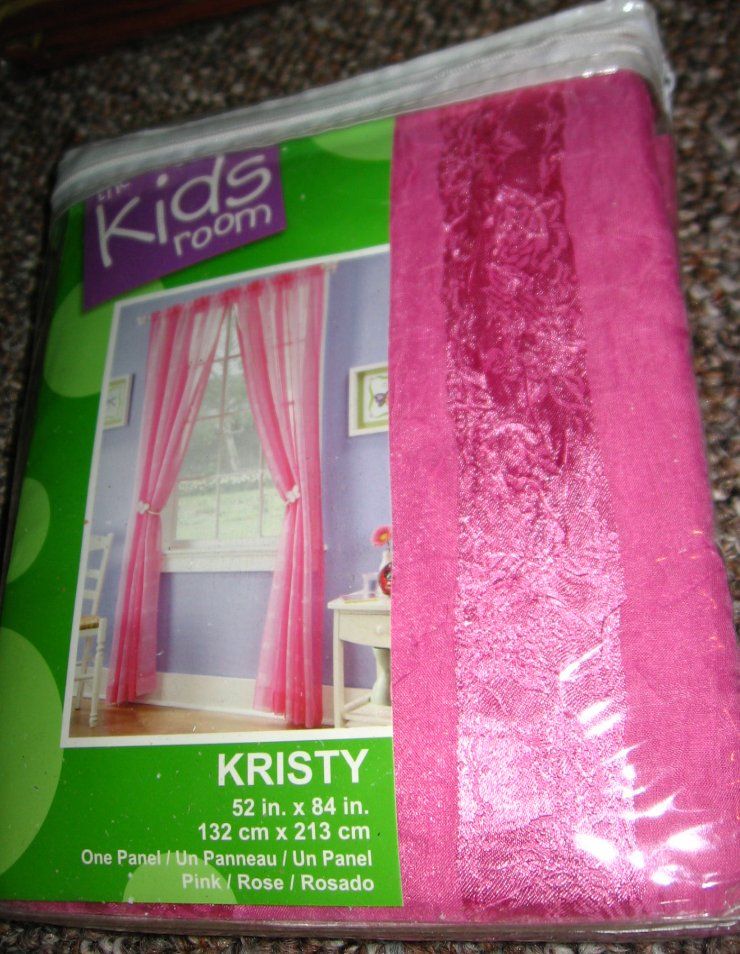 KIDS ROOM Kristy Window Curtain Sheer Panel Pink 52x84 NEW 031635