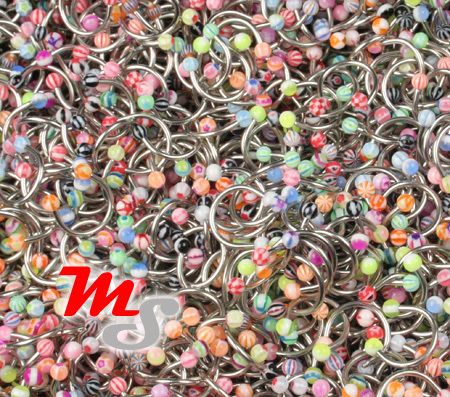 Mix Wholesale Lot 50 16g Circular Barbell Body Jewelry