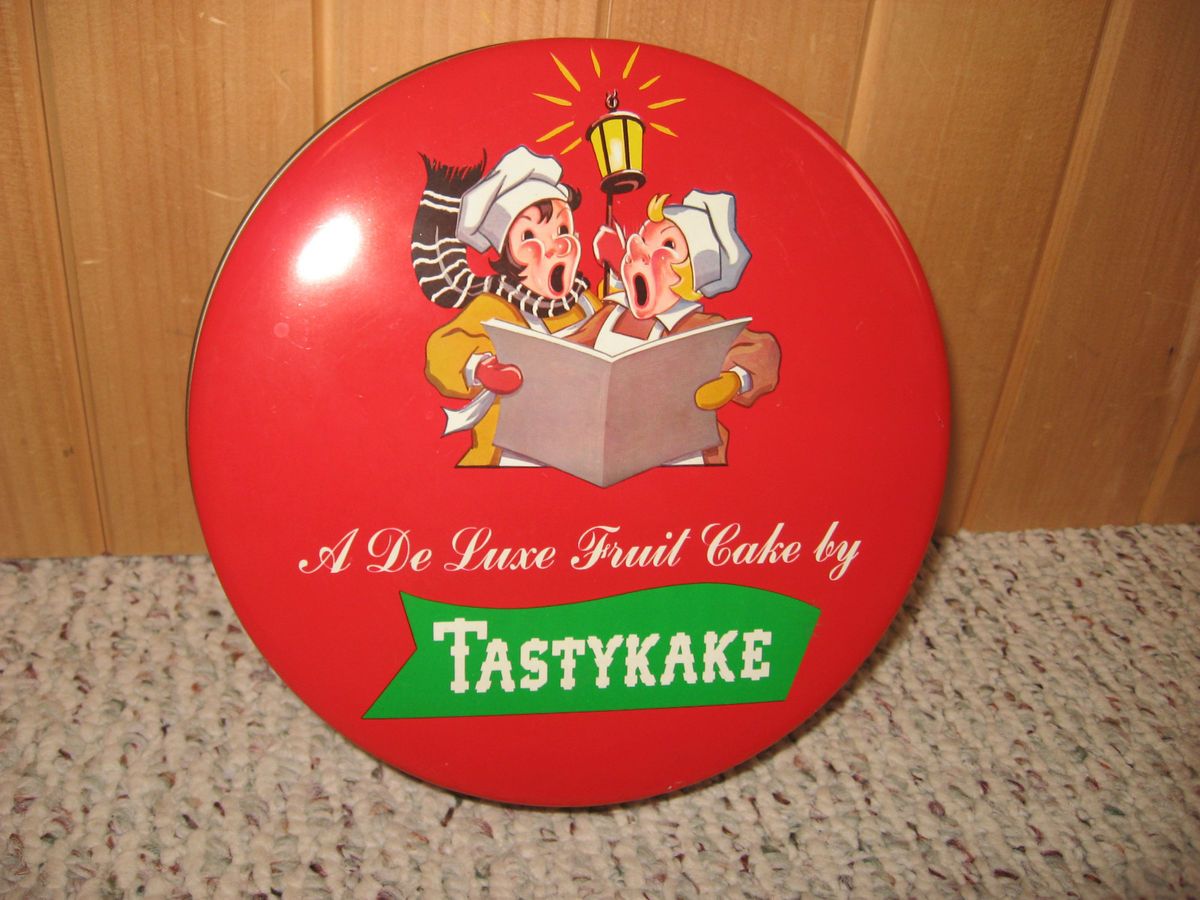Vintage Tastykake Advertising Tin Christmas Fruit Cake